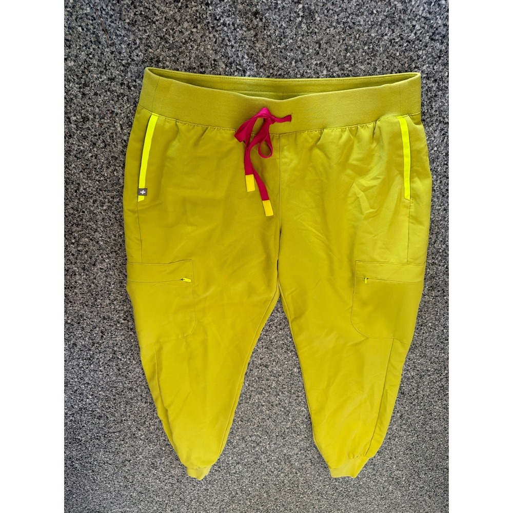 FIGS Technical Zamora Jogger Scrub Pants greenish yellow M/P W23SW2003P